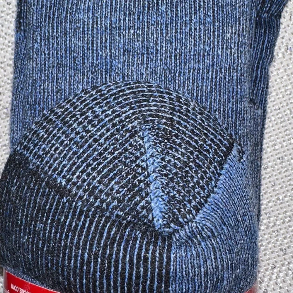 Wrangler L Men’s Denim Blue Merino Wool Blend Knit Crew Work Socks